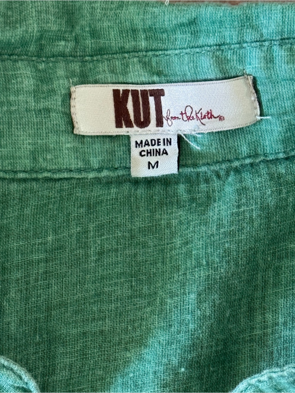 KUT from the Kloth Green Cotton Gauze Button Front Shirt Utility Blouse Size M - Picture 6 of 12